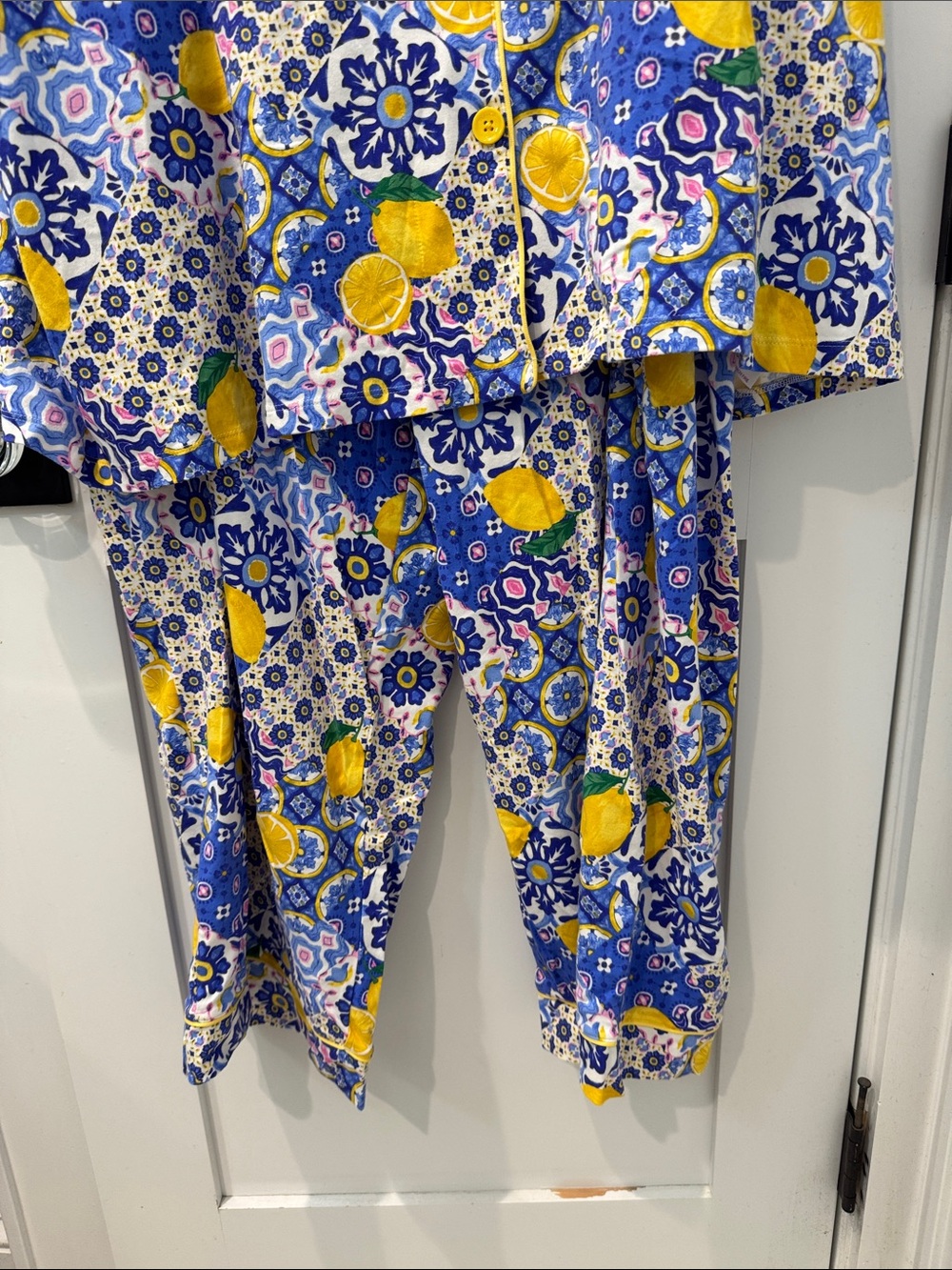 BedHead Blue and Yellow Lemon Print women’s PJ Set - Picture 3 of 5